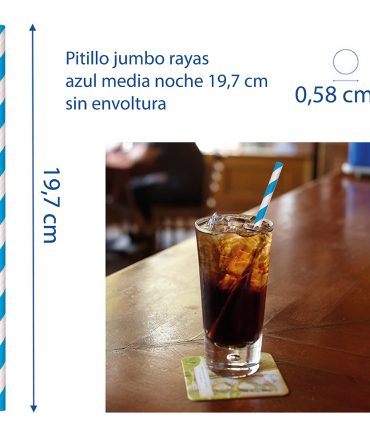 Jumbo 19,7 cm Rayas Azul Media Noche sin envoltura CAJA X 600